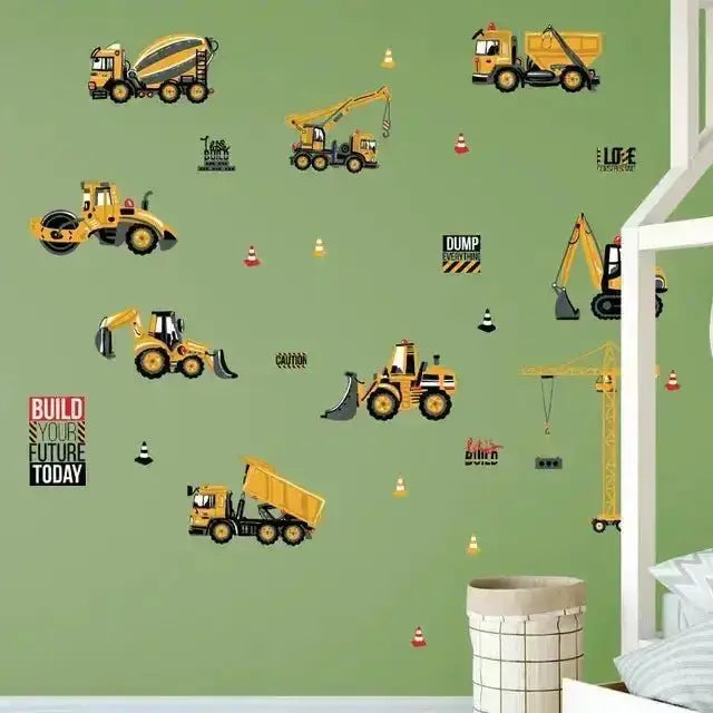 Construction Vehicle Wall Stickers - Fun Kids' Room Decor - Easy do Wall do