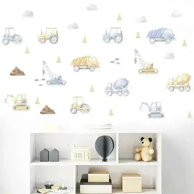 Construction Vehicle Wall Stickers - Fun Kids’ Room Decor - Easy do Wall do