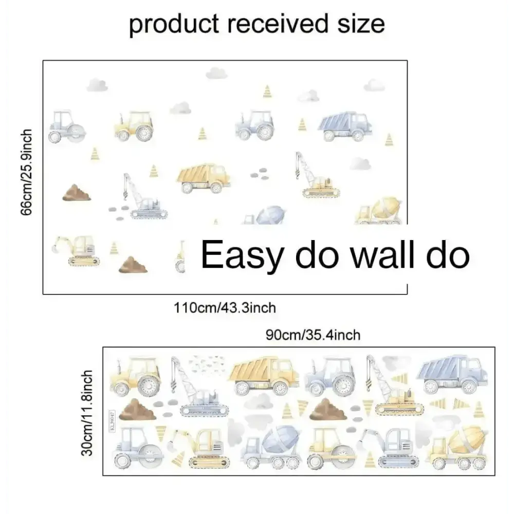 Construction Vehicle Wall Stickers - Fun Kids’ Room Decor - Easy do Wall do