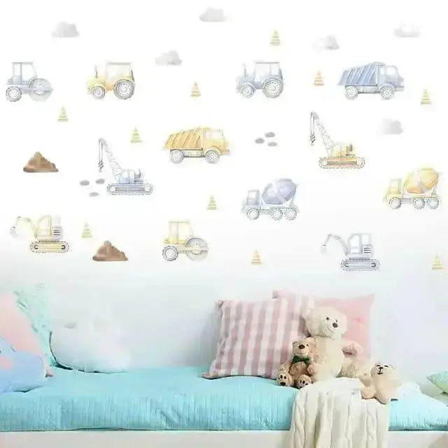 Construction Vehicle Wall Stickers - Fun Kids’ Room Decor - Easy do Wall do