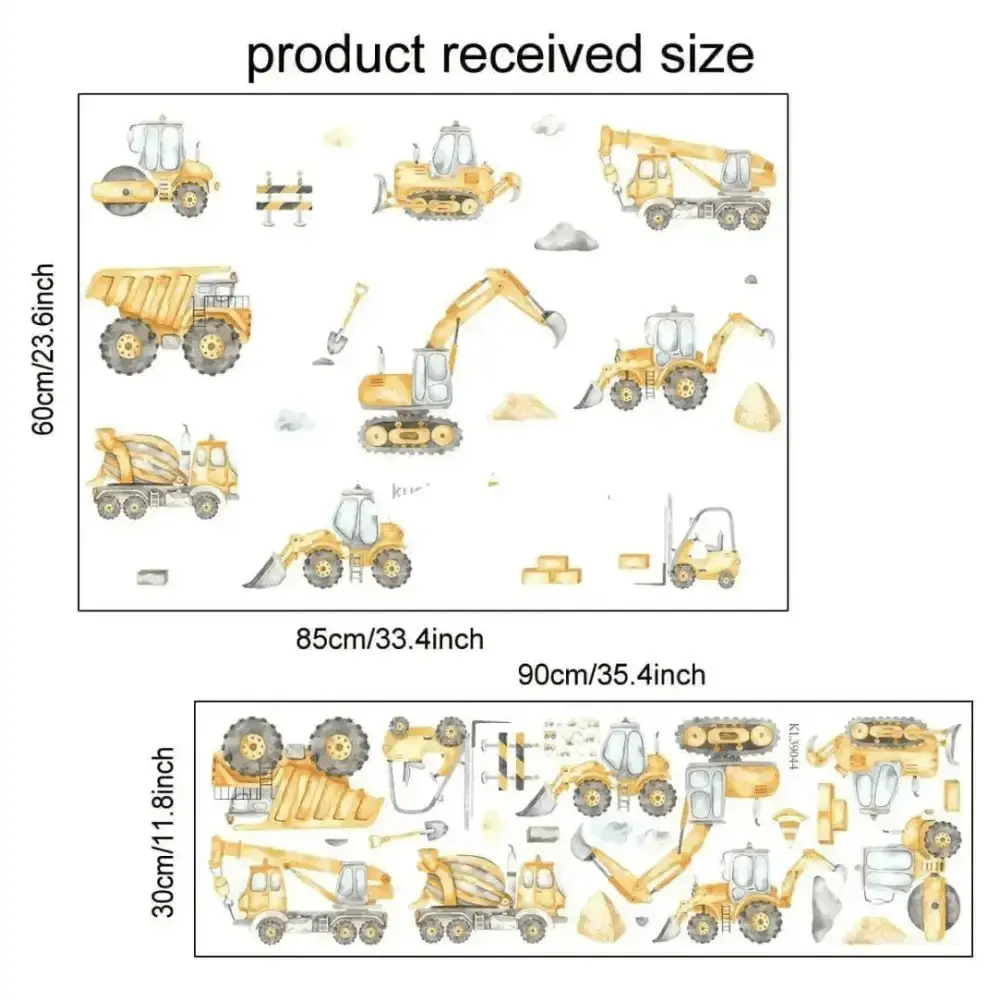 Construction Vehicle Wall Stickers Fun Room Decor - Easy do Wall do