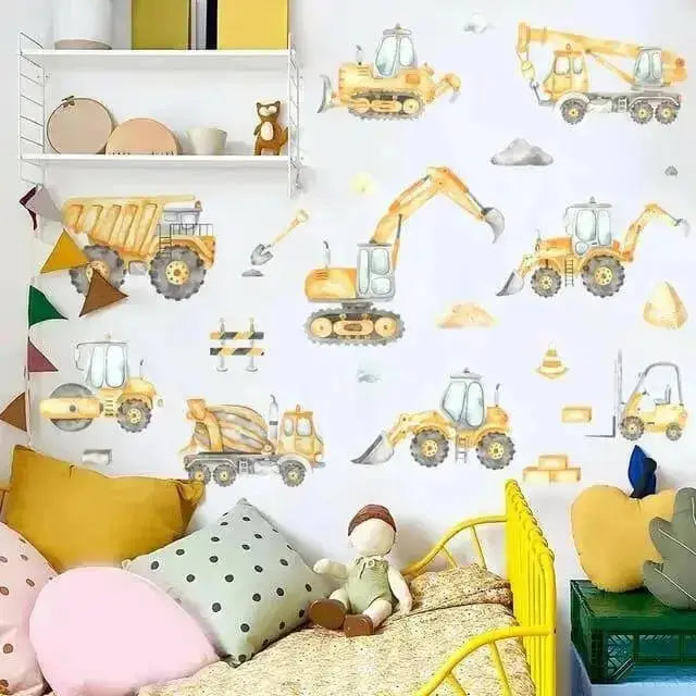 Construction Vehicle Wall Stickers Fun Room Decor - Easy do Wall do