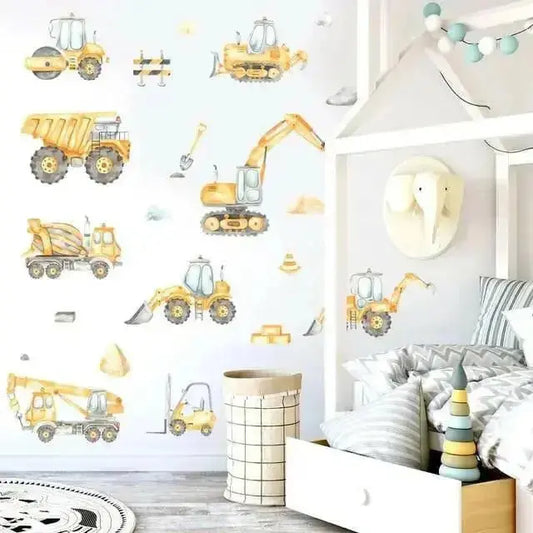 Construction Vehicle Wall Stickers Fun Room Decor - Easy do Wall do