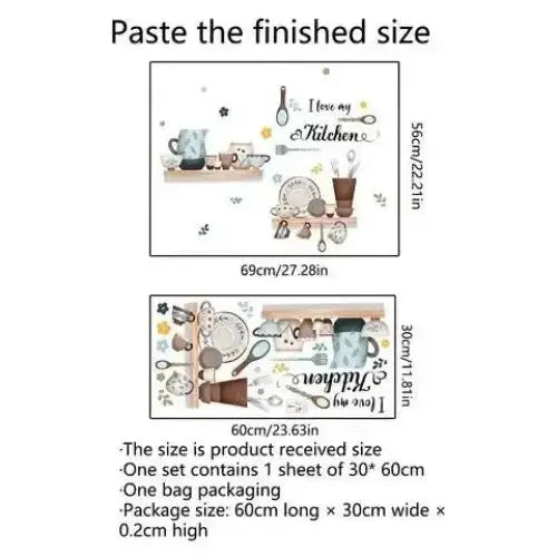 Cooking Utensils Wall Stickers - Stylish Kitchen Decor - Easy do Wall do