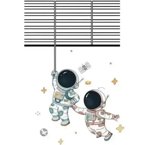 Cute Astronaut Space Wallpaper Stickers - Playful Space Decor - Easy do Wall do