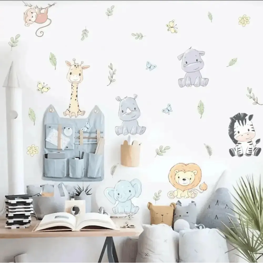 Cute Cartoon Animal Wallpaper Stickers for Baby Room - Easy do Wall do
