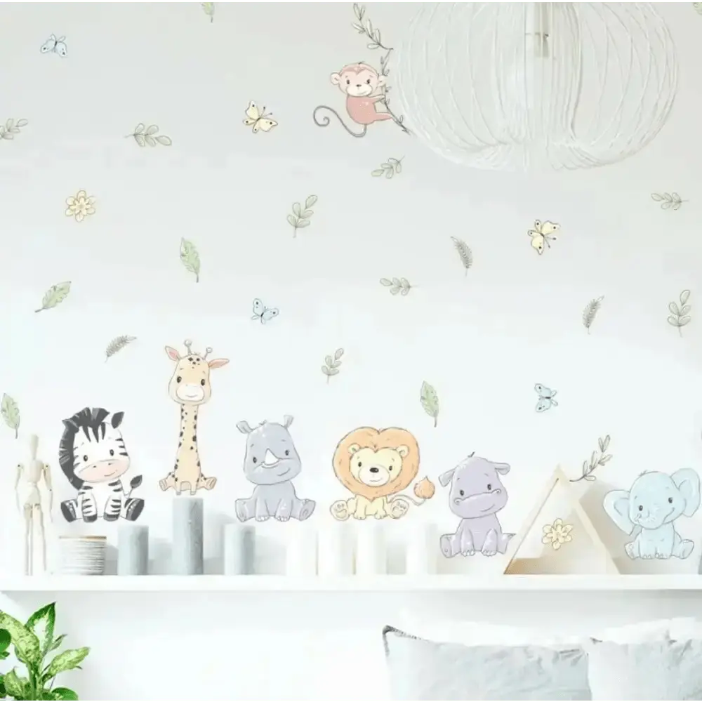Cute Cartoon Animal Wallpaper Stickers for Baby Room - Easy do Wall do