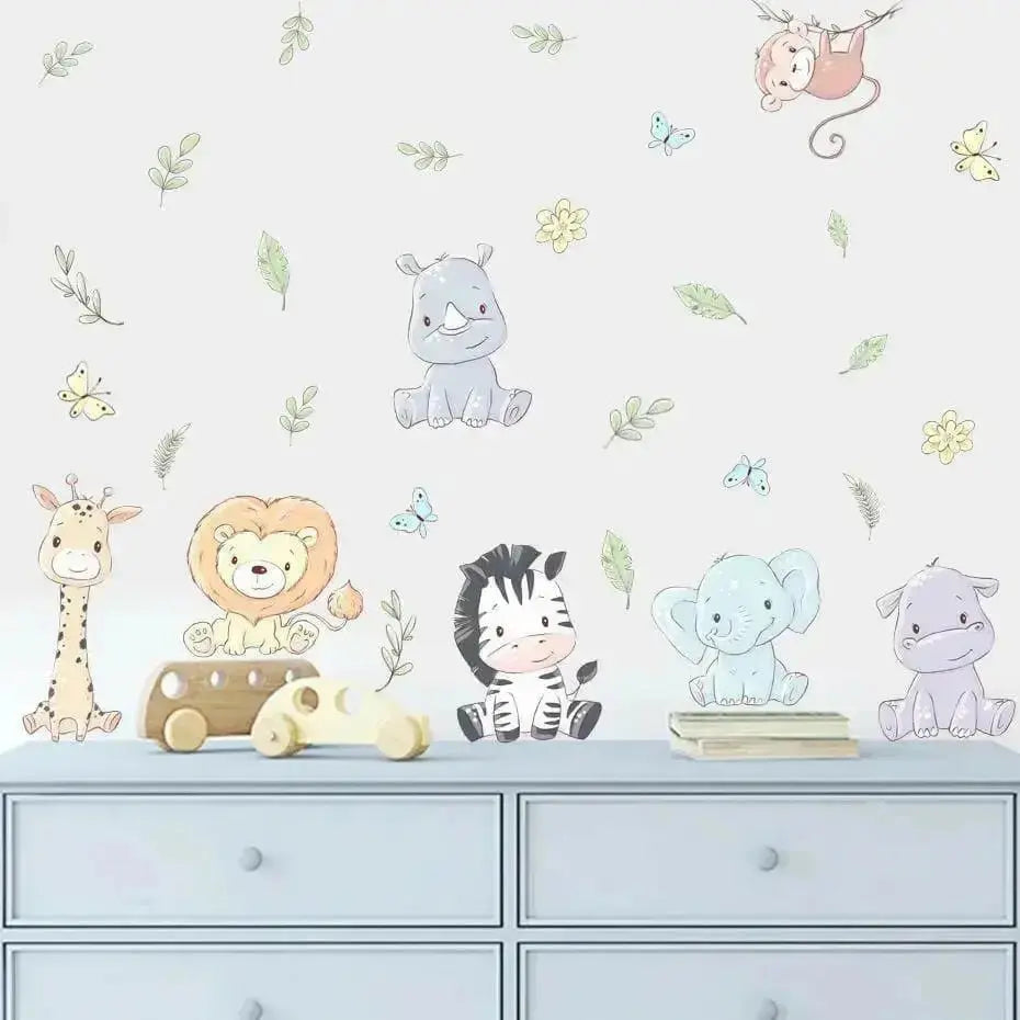 Cute Cartoon Animal Wallpaper Stickers for Baby Room - Easy do Wall do