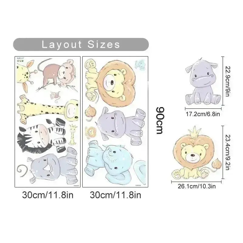 Cute Cartoon Animal Wallpaper Stickers for Baby Room - Easy do Wall do