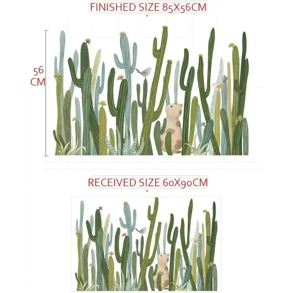 Desert Cactus and Wildlife Wallpaper Stickers for Nature - Inspired Decor - Easy do Wall do