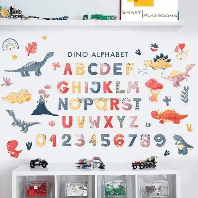 Dino Alphabet Wallpaper Stickers for Kids' Rooms - Easy do Wall do
