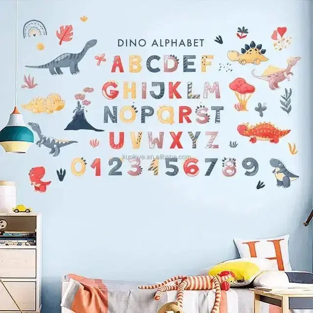 Dino Alphabet Wallpaper Stickers for Kids' Rooms - Easy do Wall do