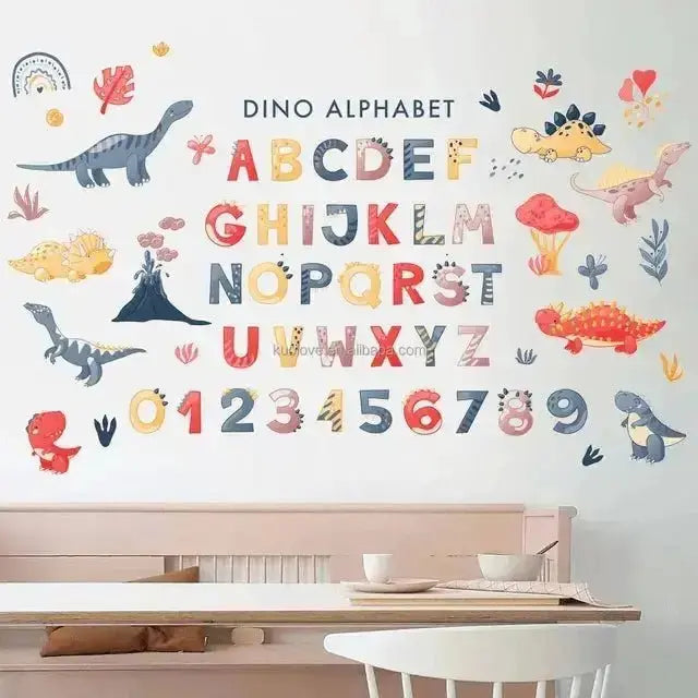 Dino Alphabet Wallpaper Stickers for Kids' Rooms - Easy do Wall do