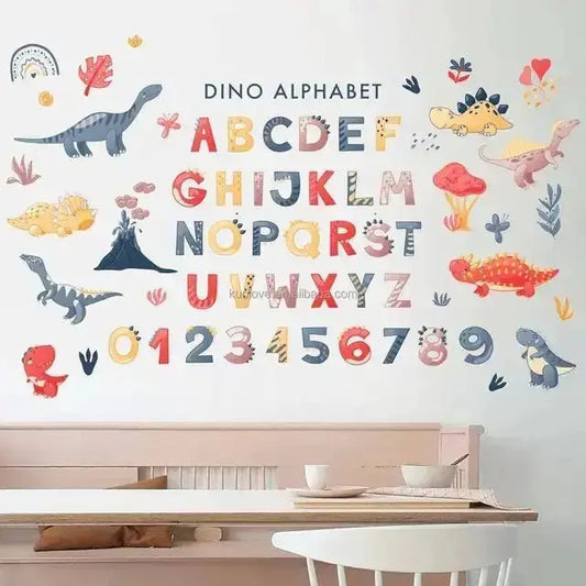 Dino Alphabet Wallpaper Stickers for Kids' Rooms - Easy do Wall do