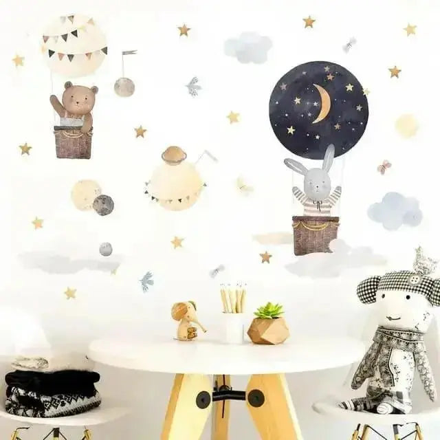 Dreamy Adventures Hot Air Balloon Wall Stickers for Kids - Easy do Wall do