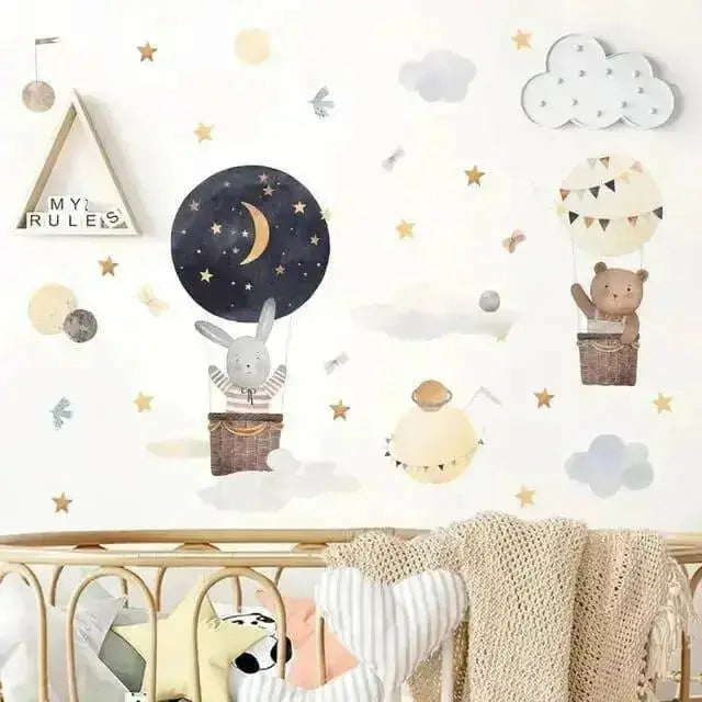 Dreamy Adventures Hot Air Balloon Wall Stickers for Kids - Easy do Wall do