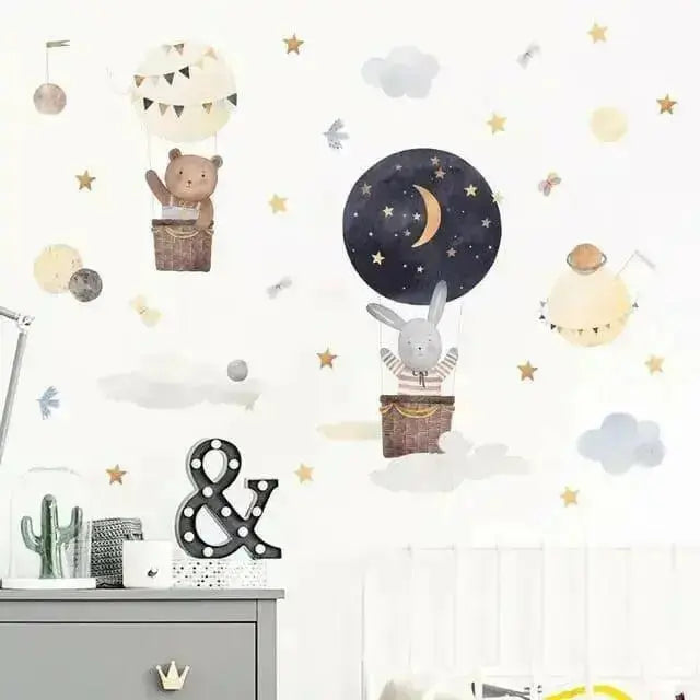 Dreamy Adventures Hot Air Balloon Wall Stickers for Kids - Easy do Wall do