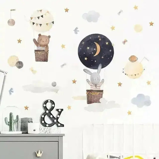 Dreamy Adventures Hot Air Balloon Wall Stickers for Kids - Easy do Wall do