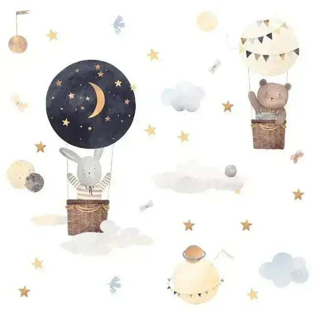 Dreamy Adventures Hot Air Balloon Wall Stickers for Kids - Easy do Wall do