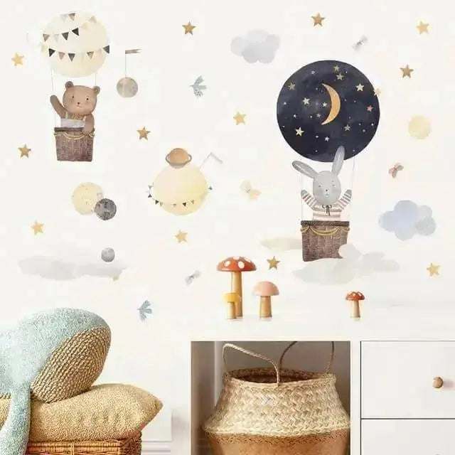 Dreamy Adventures Hot Air Balloon Wall Stickers for Kids - Easy do Wall do
