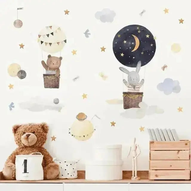 Dreamy Adventures Hot Air Balloon Wall Stickers for Kids - Easy do Wall do