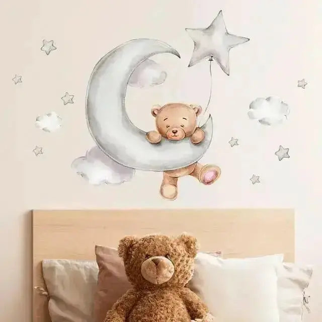 Dreamy Bear and Moon Wall Stickers for Kids' Rooms - Easy do Wall do