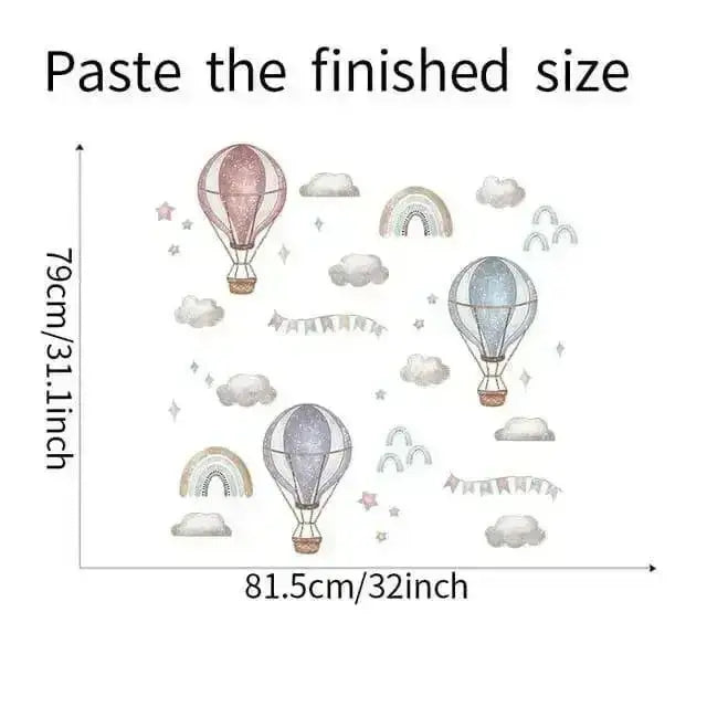 Dreamy Hot Air Balloon Wall Decals - Whimsical Kids’ Room Decor - Easy do Wall do