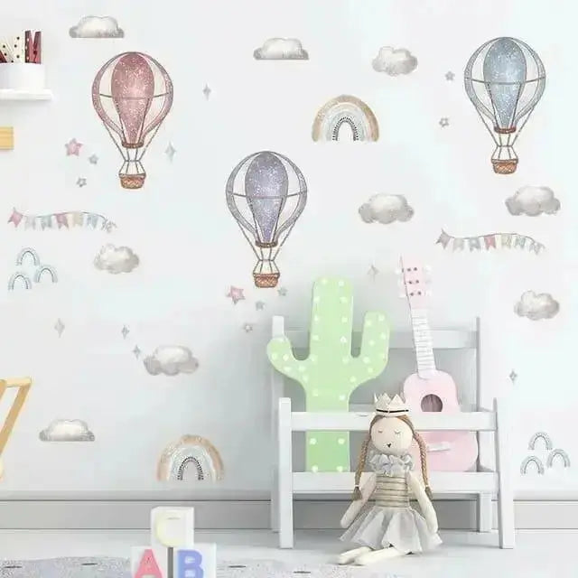 Dreamy Hot Air Balloon Wall Decals - Whimsical Kids’ Room Decor - Easy do Wall do