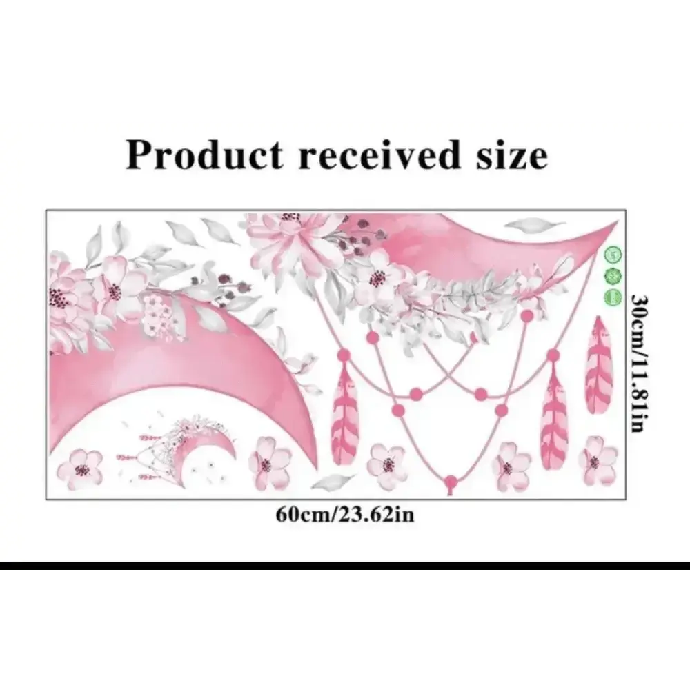 Dreamy Moon and Floral Wall Sticker - Elegant Room Decor - Easy do Wall do