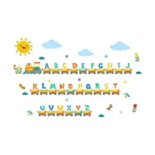 English Alphabet Cartoon Little Train Wall Stickers - Fun and Educational Decor - Easy do Wall do