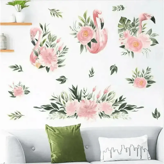 Flamingo & Floral Wall Stickers for Kids Rooms - Easy do Wall do
