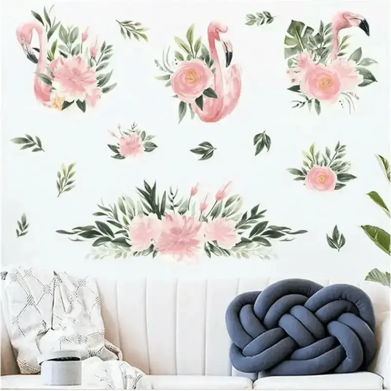 Flamingo & Floral Wall Stickers for Kids Rooms - Easy do Wall do