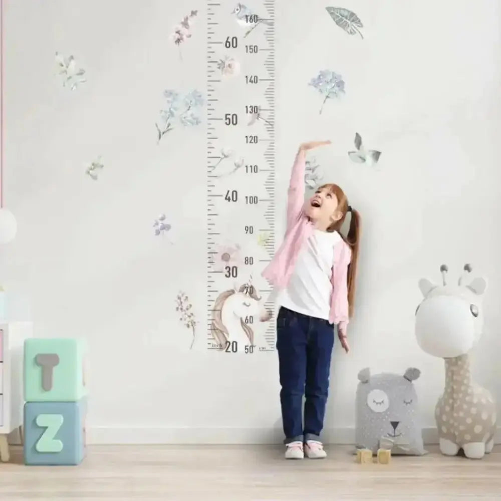 Floral Growth Chart Wall Decals - Elegant Kids' Room Decor - Easy do Wall do