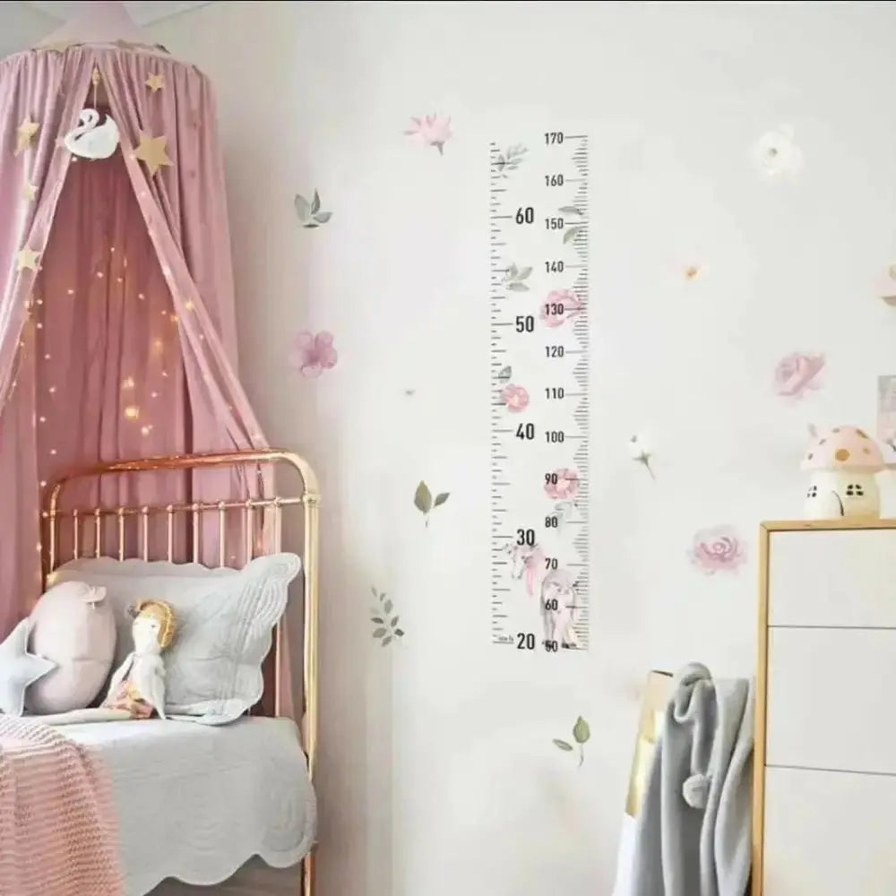 Floral Growth Chart Wall Decals - Elegant Kids' Room Decor - Easy do Wall do
