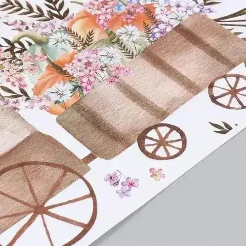 Floral Train Wall Sticker for Elegant Decor - Easy do Wall do