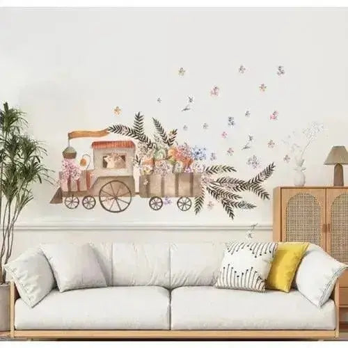 Floral Train Wall Sticker for Elegant Decor - Easy do Wall do