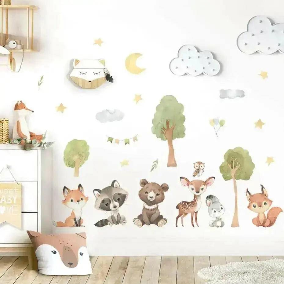 Forest Animals Nursery Wall Decals - Adorable Nature Decor - Easy do Wall do