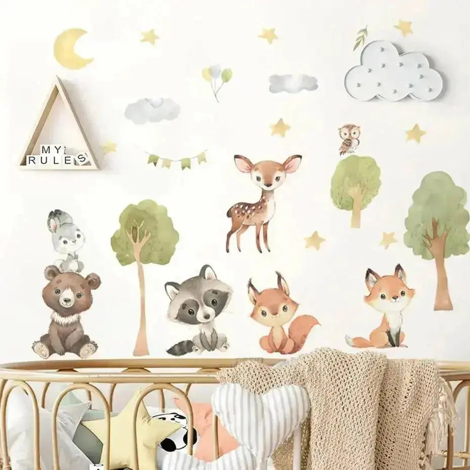 Forest Animals Nursery Wall Decals - Adorable Nature Decor - Easy do Wall do