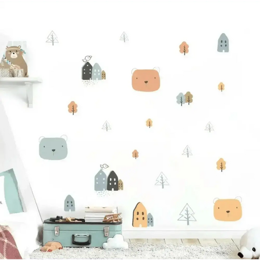 Forest Bear Wall Decal - Cozy and Whimsical Kids’ Room Decor - Easy do Wall do