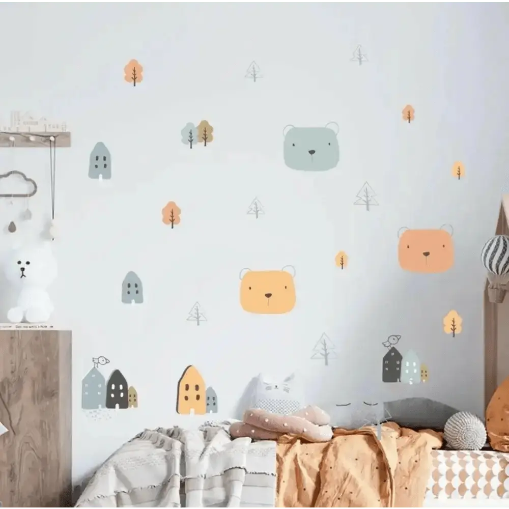 Forest Bear Wall Decal - Cozy and Whimsical Kids’ Room Decor - Easy do Wall do