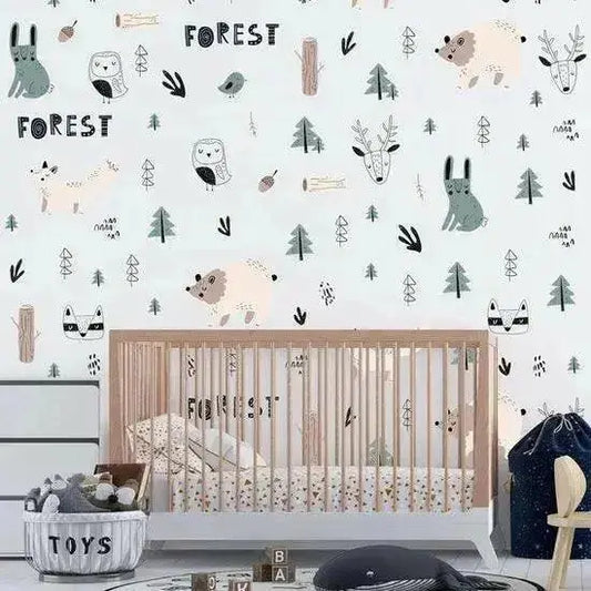 Forest Friends Wallpaper Stickers - Whimsical Nature Decor - Easy do Wall do