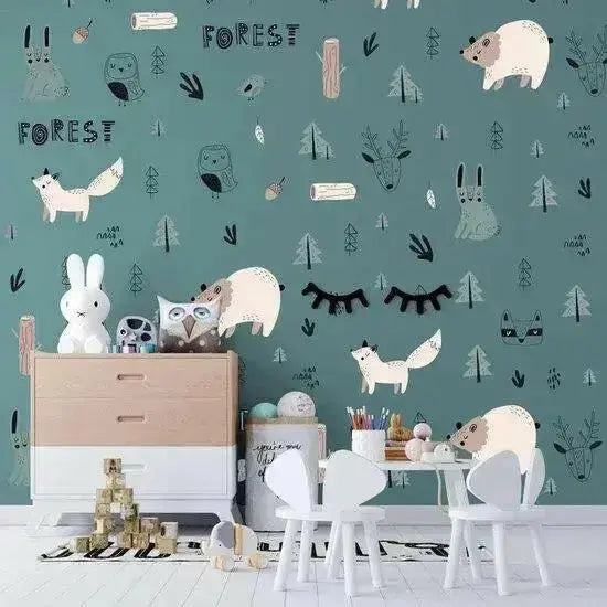 Forest Friends Wallpaper Stickers - Whimsical Nature Decor - Easy do Wall do