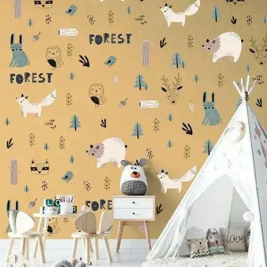 Forest Friends Wallpaper Stickers - Whimsical Nature Decor - Easy do Wall do
