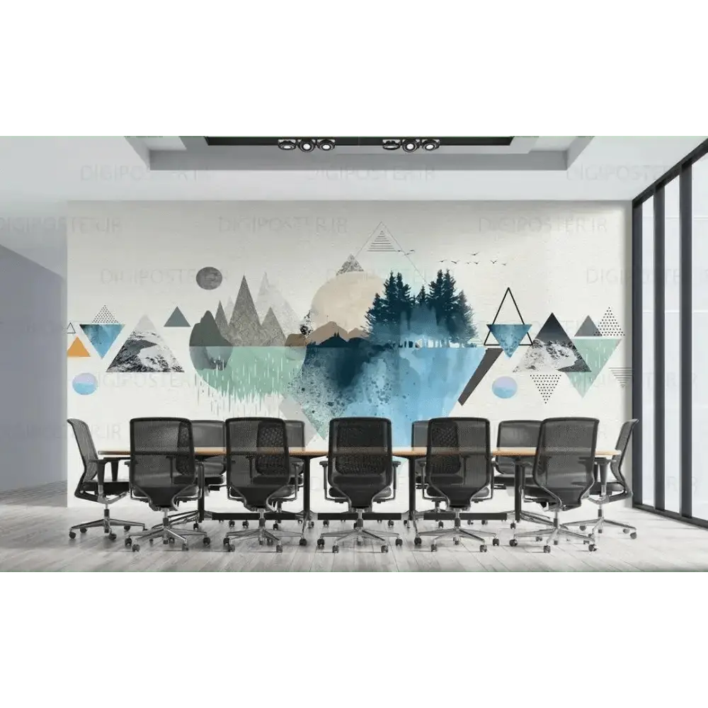 Geometric Mountain Landscape Wall Mural for Modern Spaces - Easy do Wall do