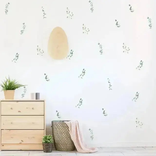 Green Leaf Wall Sticker Set - Pack of 6 Sheets (14 Pieces Total) - Easy do Wall do