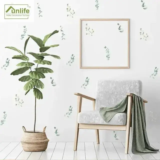Green Leaf Wall Sticker Set - Pack of 6 Sheets (14 Pieces Total) - Easy do Wall do