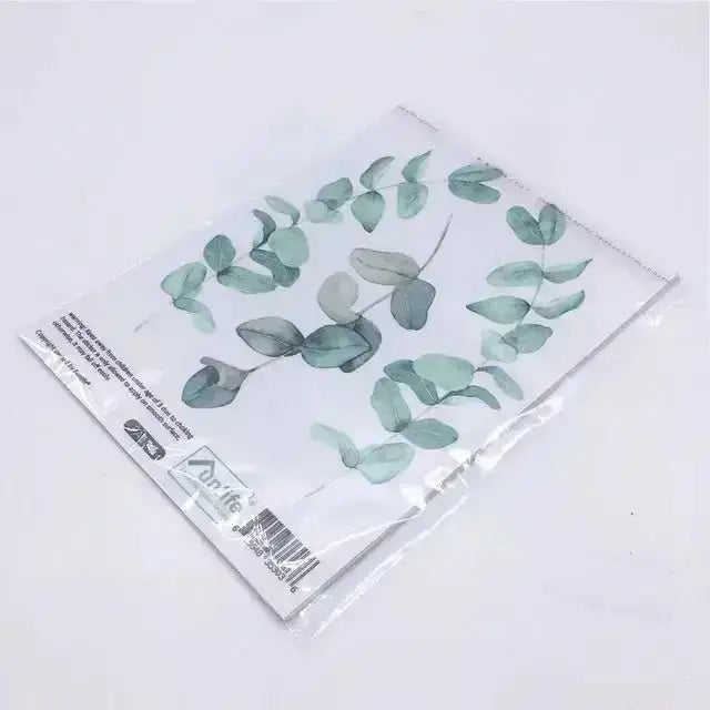 Green Leaf Wall Sticker Set - Pack of 6 Sheets (14 Pieces Total) - Easy do Wall do