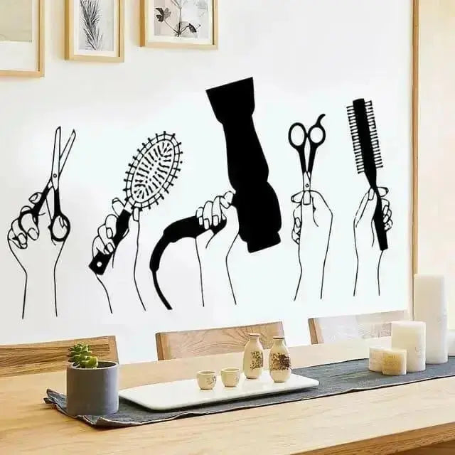 Hairdresser Tools Wall Sticker for Salons - Easy do Wall do