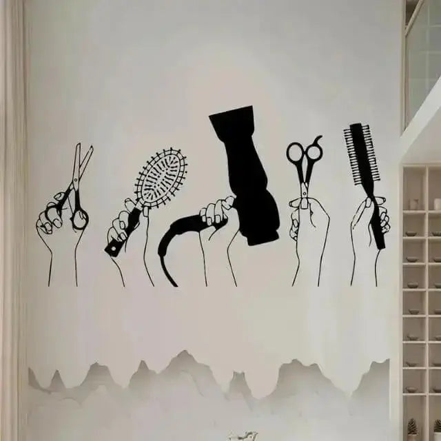 Hairdresser Tools Wall Sticker for Salons - Easy do Wall do