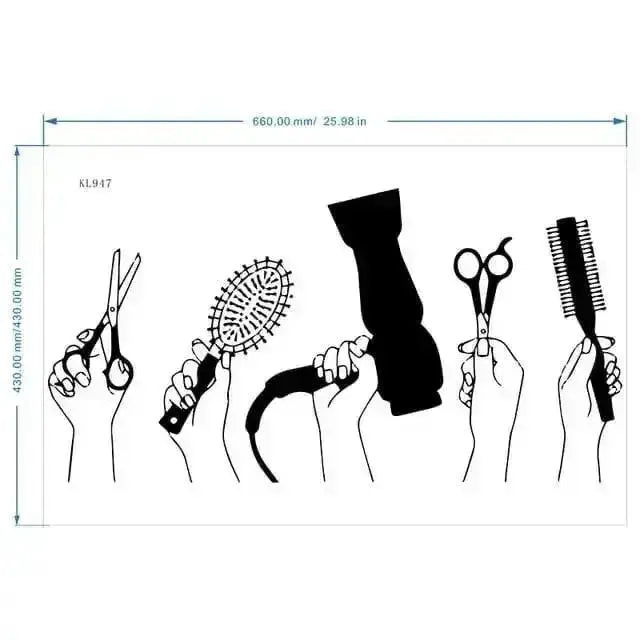 Hairdresser Tools Wall Sticker for Salons - Easy do Wall do